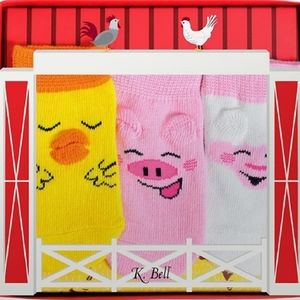 K. Bell barnyard buddy socks            & Tropical Trio socks.
